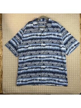 y2k southpole all over print button up shirt 2XL